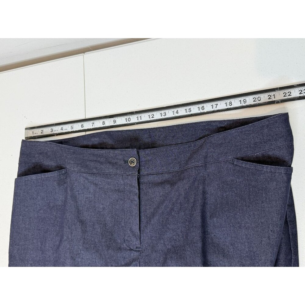 Lane Bryant Stretch Trousers 20 Plus Dark Wash Chambray Work Pants Career - Picture 11 of 11